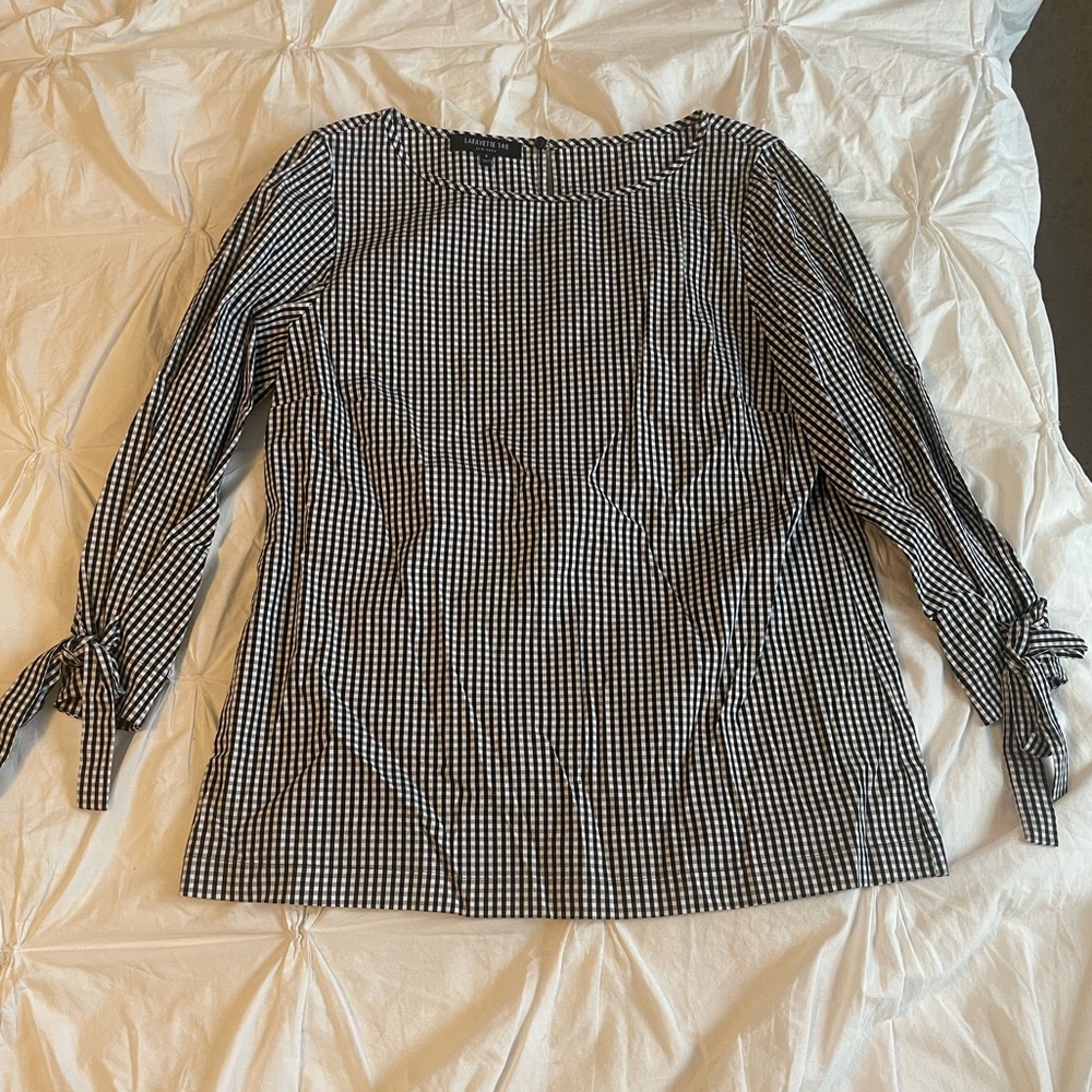 Lafayette 148 Gingham Top